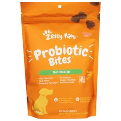 Zesty Paws Gut Health Pumpkin Flavor Probiotic Bites - 60 ct
