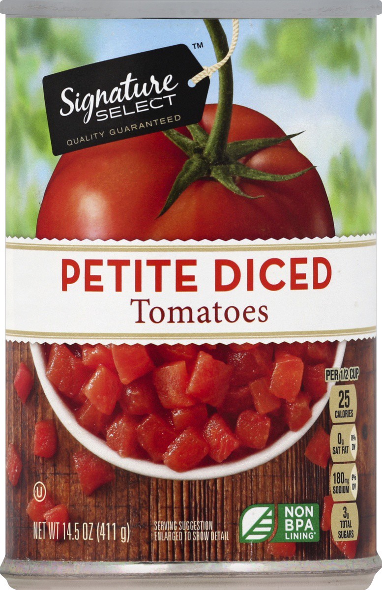 slide 2 of 2, Signature Select Petite Diced Steam Peeled Tomatoes in Juice 14.5 oz, 14.5 oz