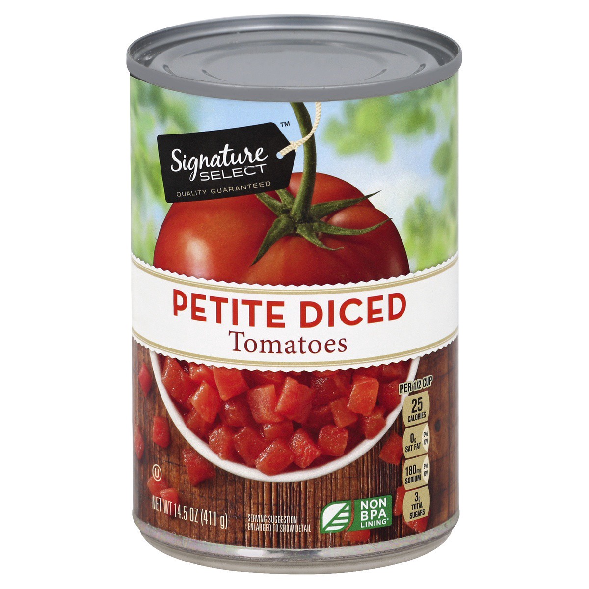 slide 1 of 2, Signature Select Petite Diced Steam Peeled Tomatoes in Juice 14.5 oz, 14.5 oz