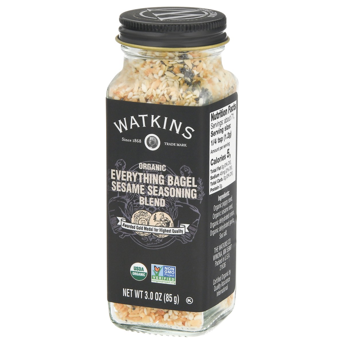 slide 4 of 9, Watkins Organic Everything Bagel, 1 ct