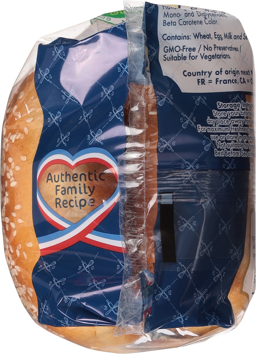 slide 13 of 13, Brioche Gourmet Pre-Sliced Sesame Seed Brioche Buns 4 ea, 4 ct