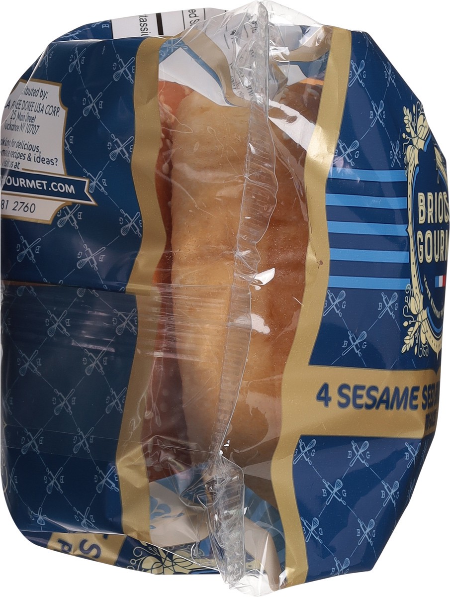 slide 9 of 13, Brioche Gourmet Pre-Sliced Sesame Seed Brioche Buns 4 ea, 4 ct