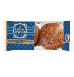 Brioche Gourmet Pre-Sliced Sesame Seed Brioche Buns 4 ea