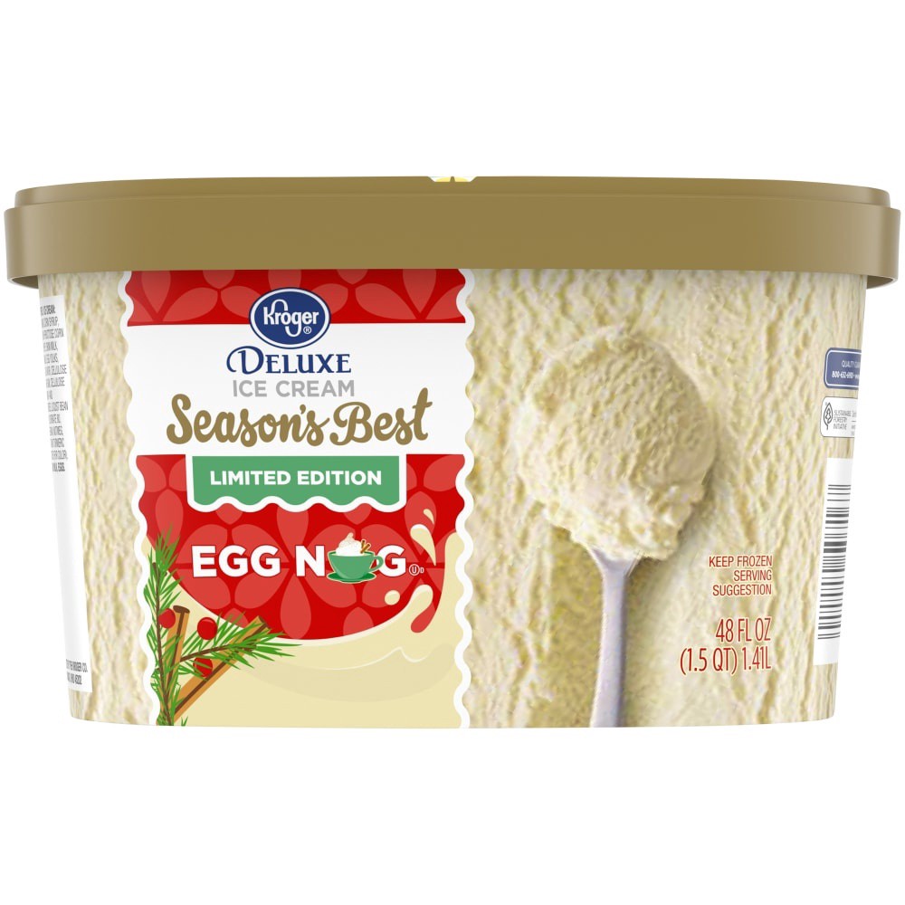 slide 3 of 5, Kroger Deluxe Season's Best Egg Nog Ice Cream, 48 fl oz