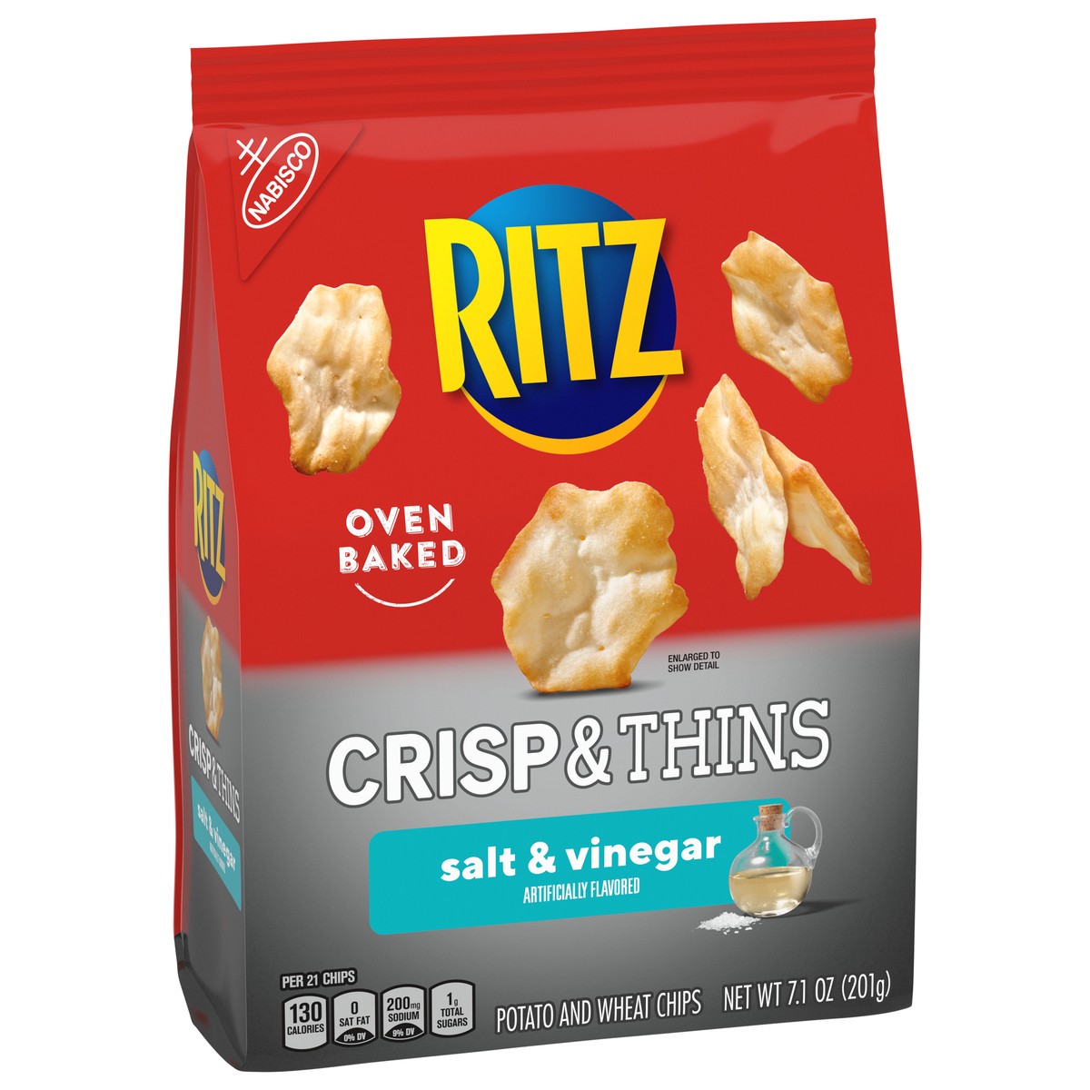 slide 9 of 9, RITZ Crisp and Thins Salt and Vinegar Chips, 7.1 oz, 7.1 oz