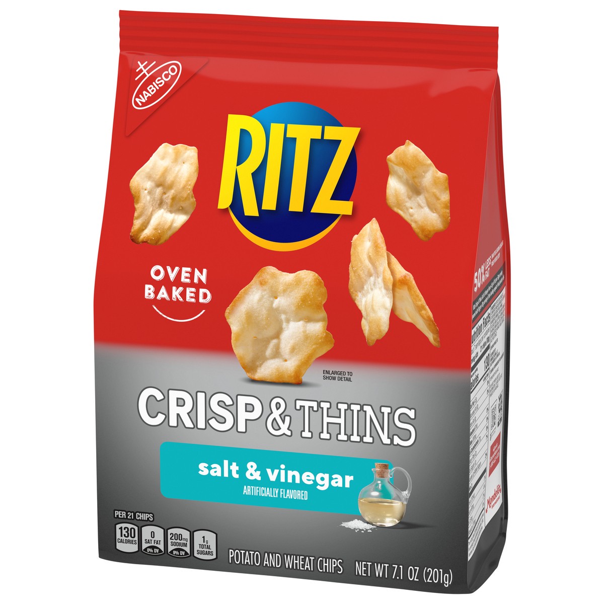 slide 6 of 9, RITZ Crisp and Thins Salt and Vinegar Chips, 7.1 oz, 7.1 oz