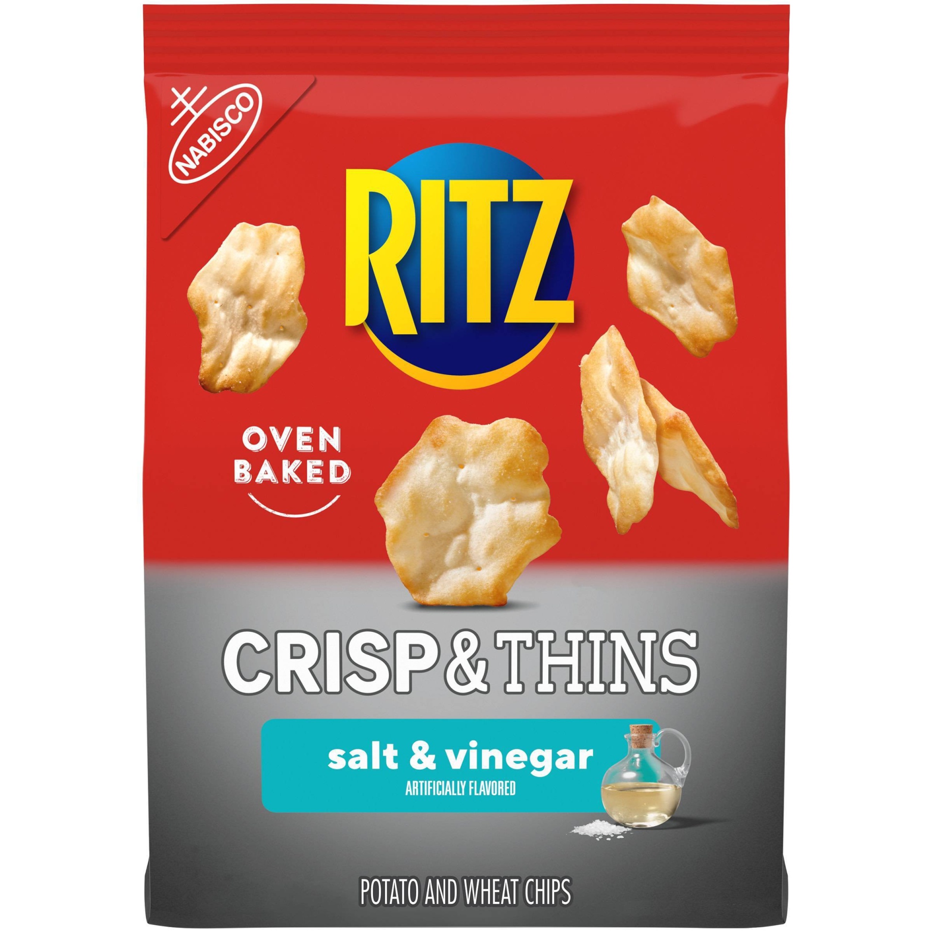 slide 1 of 9, Ritz Crisp & Thins Salt & Vinegar Chips, 7.1 oz