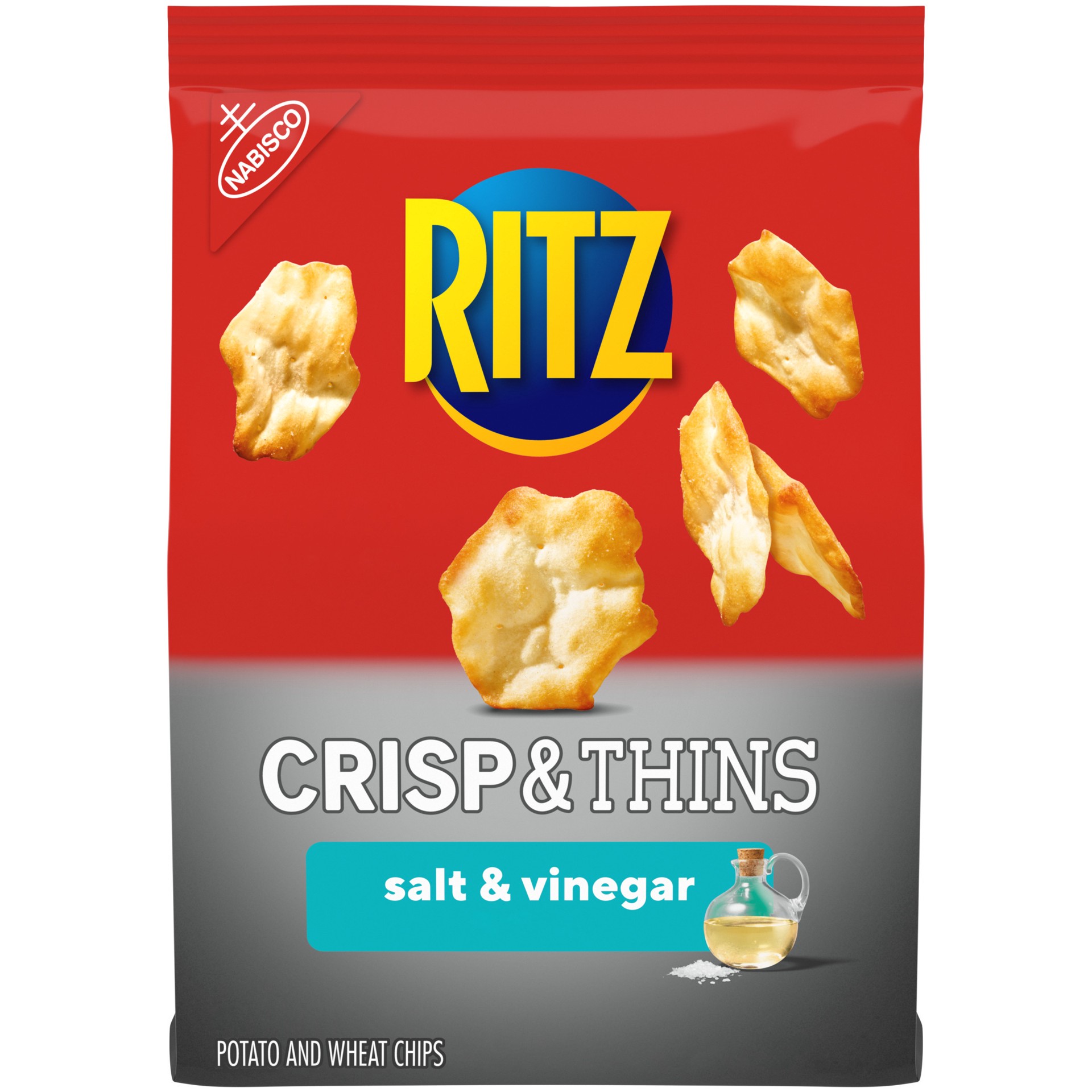 slide 1 of 1, Ritz Crisp & Thins Salt & Vinegar Chips, 