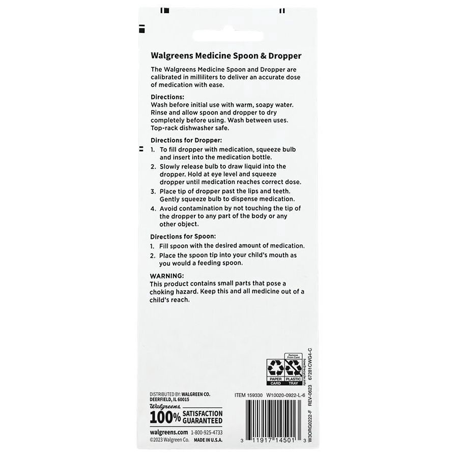 slide 2 of 2, Walgreens Medicine Spoon & Dropper, 1 ct