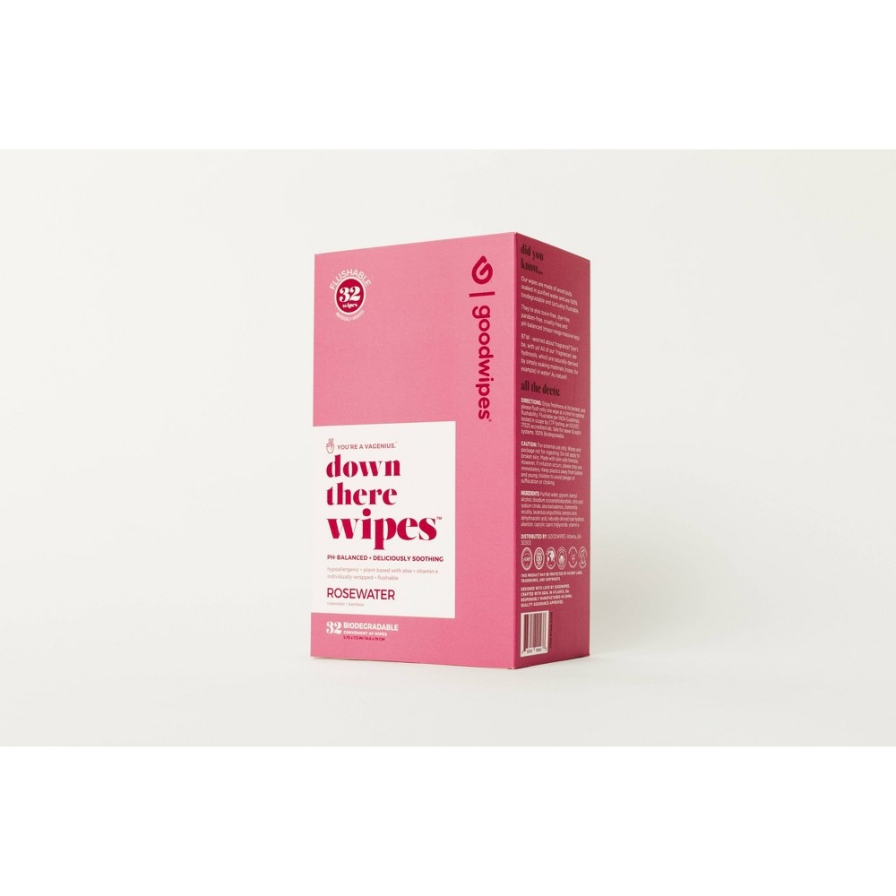 Goodwipes Flushable Down There Cleansing Wipes Rosewater 32 ct Shipt