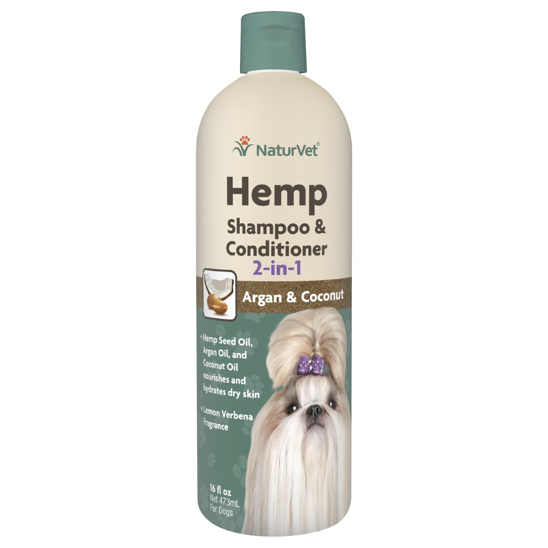 slide 1 of 1, NaturVet Hemp 2-in-1 Shampoo & Conditioner for Dogs, 16 fl oz