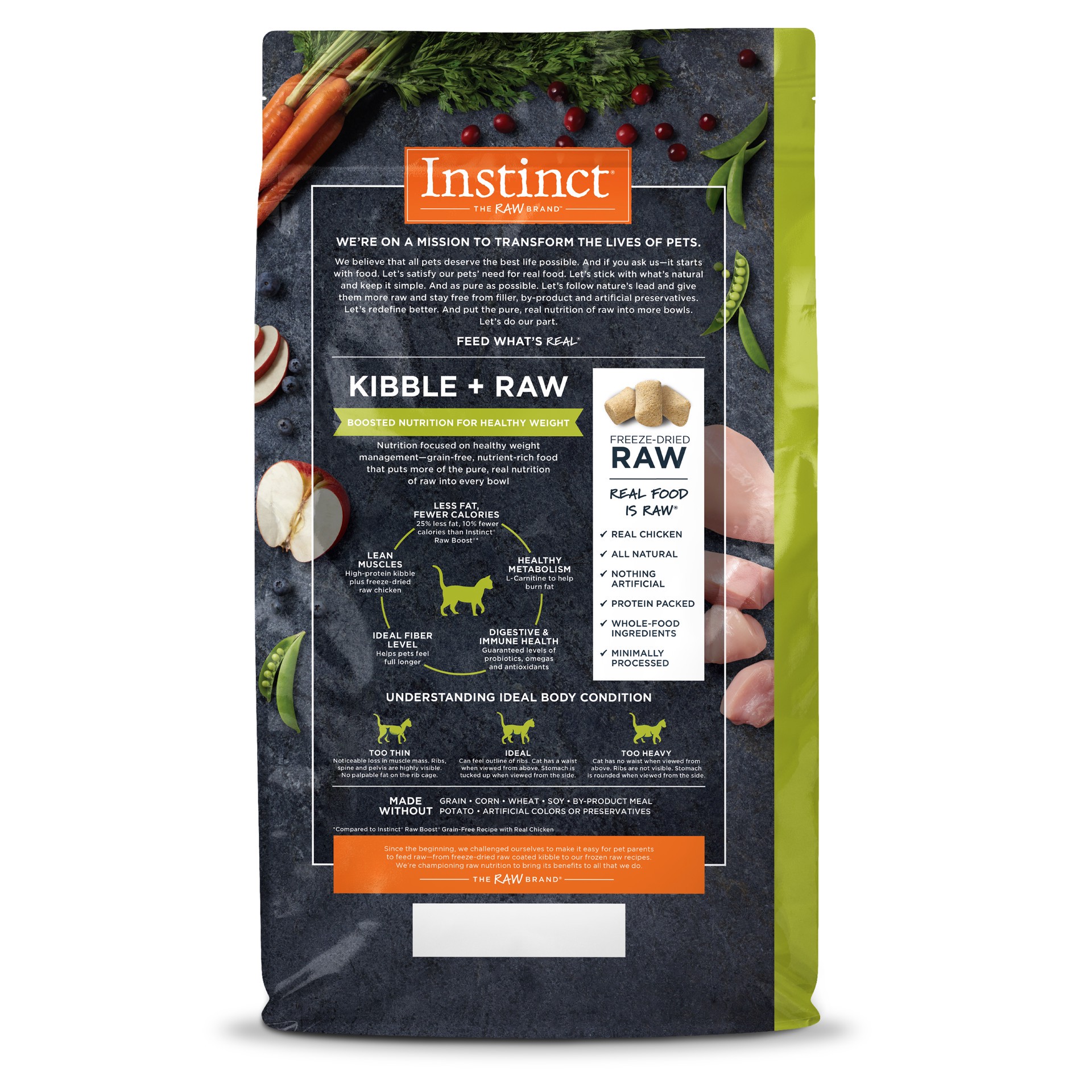 slide 2 of 8, Instinct Raw Boost Healthy Weight Chicken Dry Cat Food, 4.5 lb. Bag, 4.5 lb