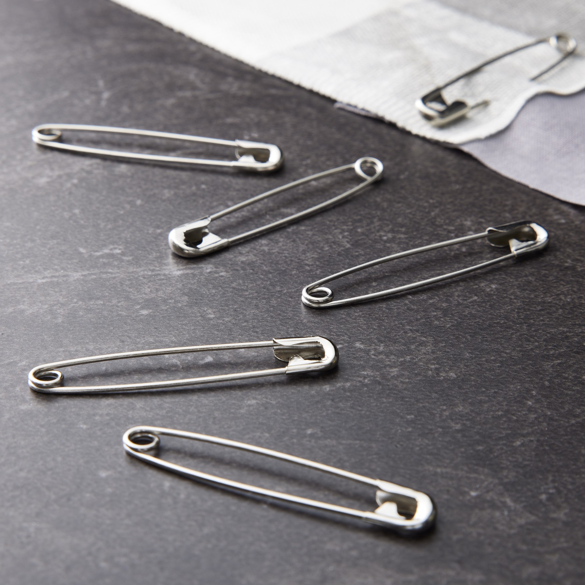 slide 3 of 3, Loops & Threads Safety Pins, 2", 2 in
