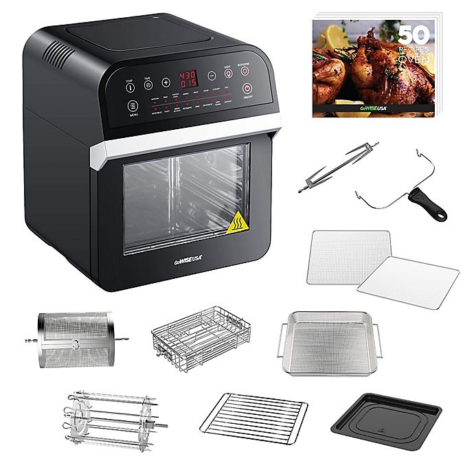 slide 5 of 5, GoWISE Air Fryer Oven Deluxe with Accessories - Black, 12.7 qt