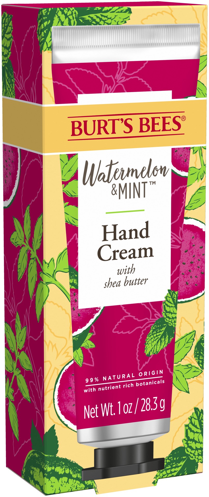 slide 2 of 5, Burt's Bees Watermelon and Mint Hand Cream with Shea Butter, 1 oz