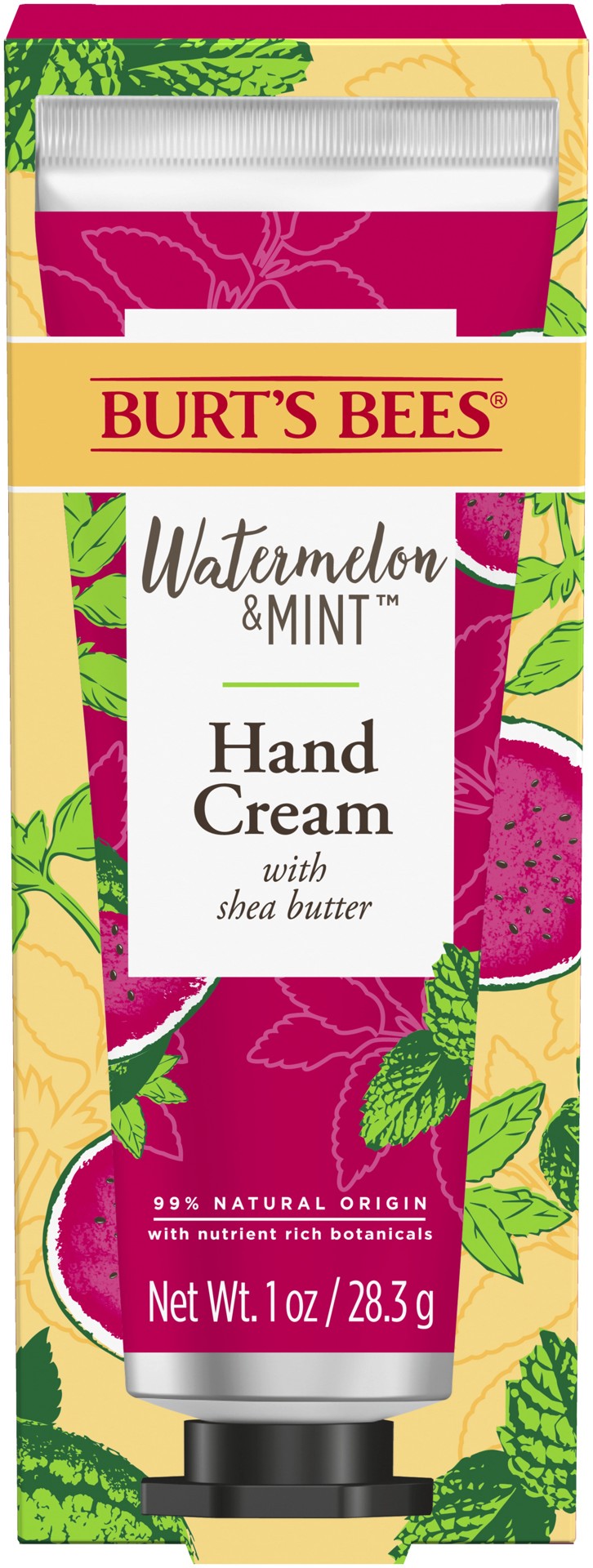 slide 1 of 5, Burt's Bees Watermelon and Mint Hand Cream with Shea Butter, 1 oz