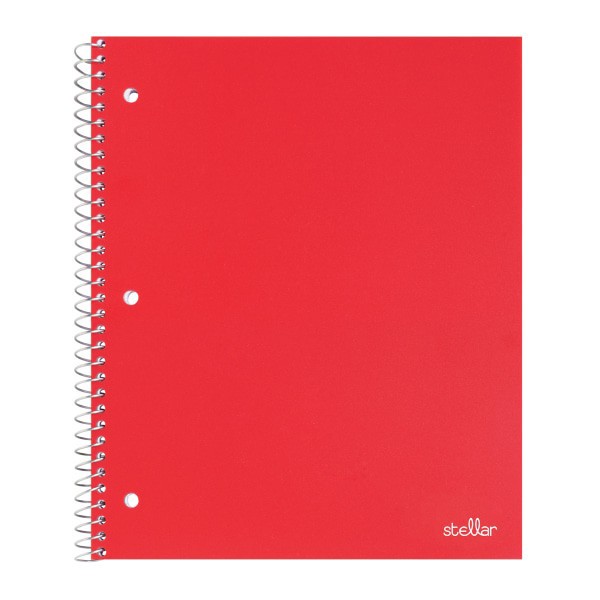 slide 3 of 6, Office Depot® Brand Stellar Poly Notebook, 8-1/2"" x 11"", 1 Subject, College Ruled, 80 Sheet, Assorted Colors, Pack Of 5 Notebooks, 5 ct