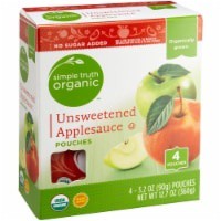 slide 1 of 1, Simple Truth Organic Unsweetened Applesauce, 4 ct; 3.2 oz