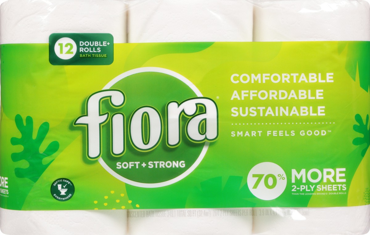 slide 3 of 11, Fiora 2-Ply Sheets Soft + Strong Bath Tissue 12 Rolls, 12 ct