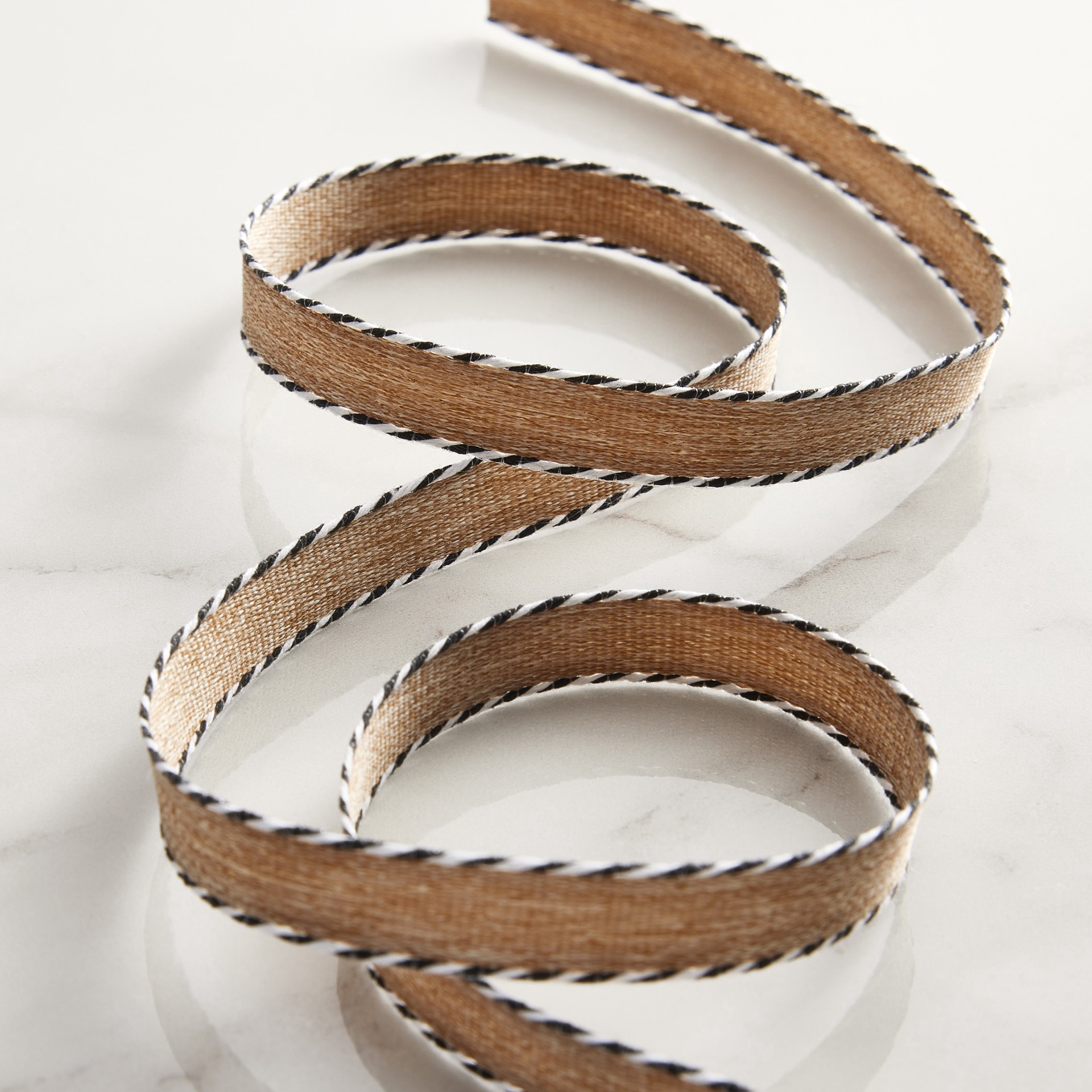 slide 4 of 4, 3/8'' X 7yd. Linen Twist Edge Ribbon By Celebrate It, 3/8 in x 7 yd