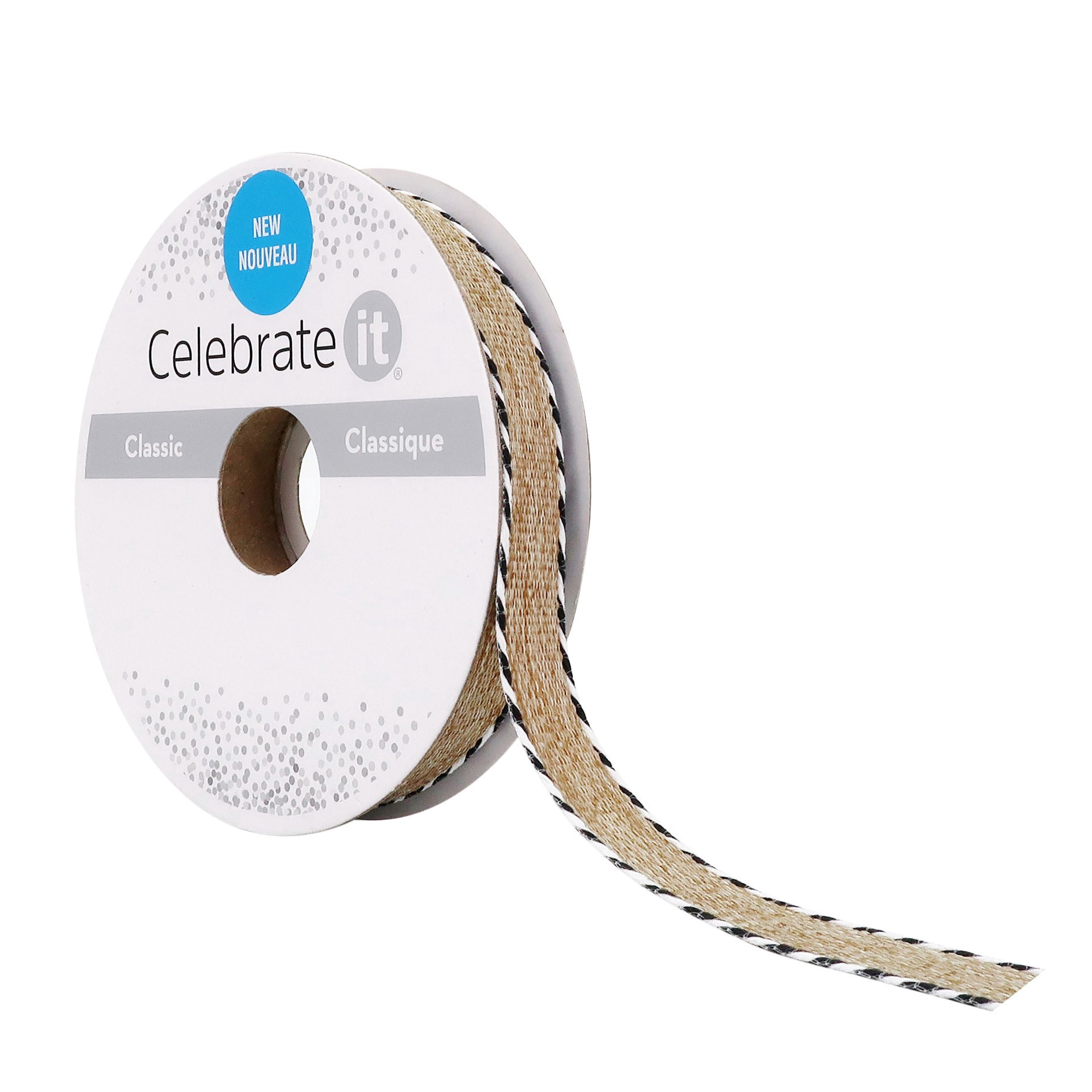slide 2 of 4, 3/8'' X 7yd. Linen Twist Edge Ribbon By Celebrate It, 3/8 in x 7 yd
