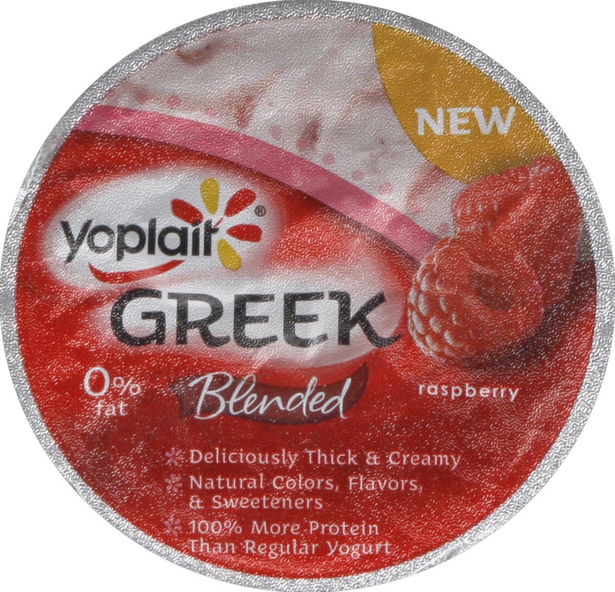 slide 2 of 3, Yoplait Greek Blended Fat Free Yogurt Raspberry Tub, 5 oz