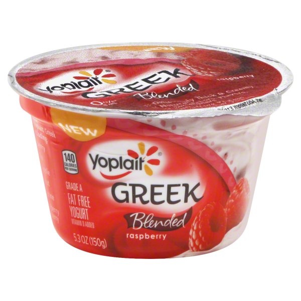 slide 1 of 3, Yoplait Greek Blended Fat Free Yogurt Raspberry Tub, 5 oz