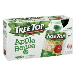 Tree Top No Sugar Added Apple Applesauce - 12 x 3.2 oz Pouches