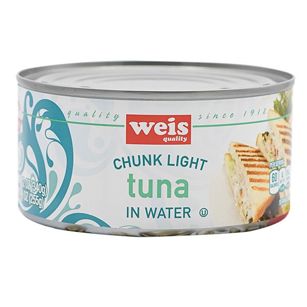 slide 1 of 1, Weis Quality Chunky Light in Water Canned Tuna, 12 oz