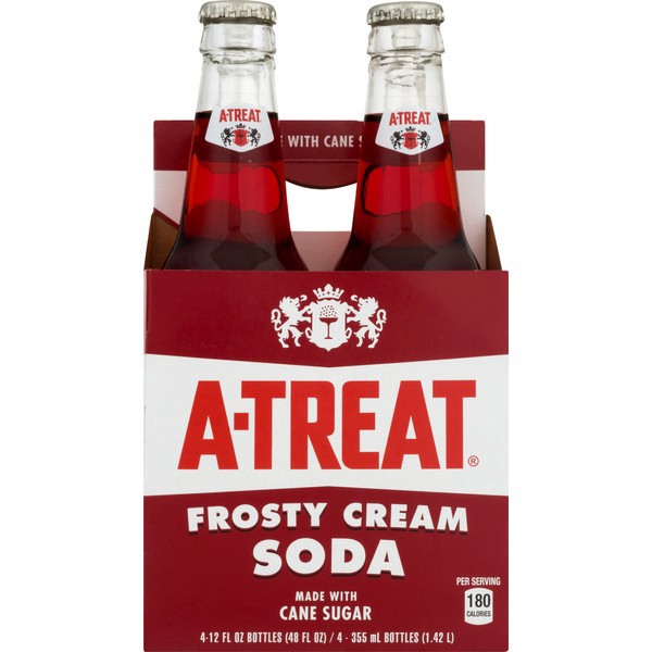 slide 1 of 1, A-Treat Cream Soda Glass Bottles - 4 ct; 12 fl oz, 4 ct; 12 fl oz