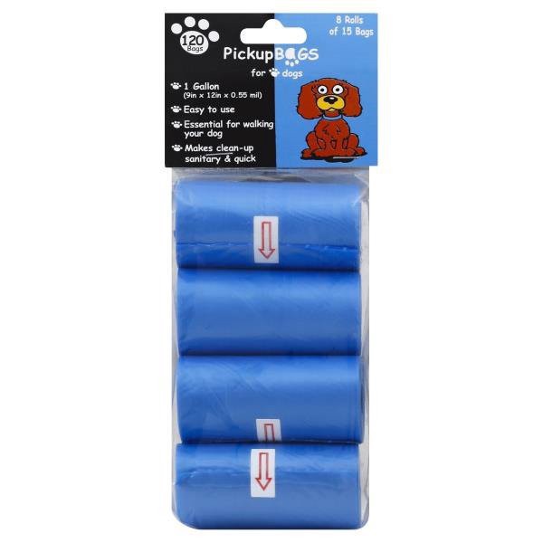 slide 1 of 1, PickupBags for Dogs, 8 pk; 15 ct