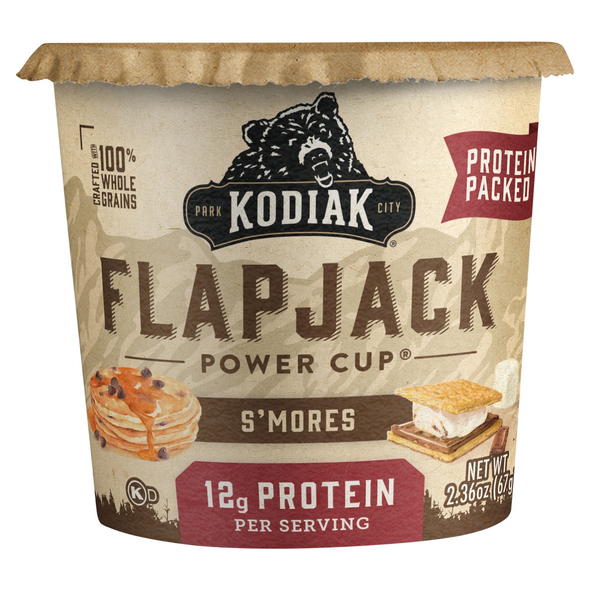 slide 1 of 4, Kodiak Cakes Flapjack Power Cup, S'mores, 2.36 oz, 2.36 oz