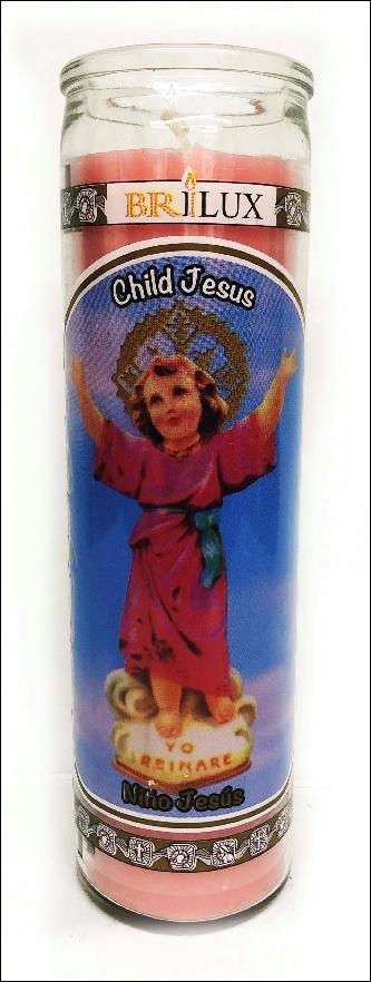 slide 1 of 1, Divino Nino Jesus Pink Candle 8", 1 ct