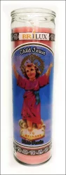Divino Nino Jesus Pink Candle 8"