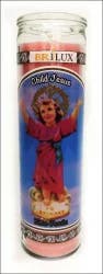 Divino Nino Jesus Pink Candle 8"