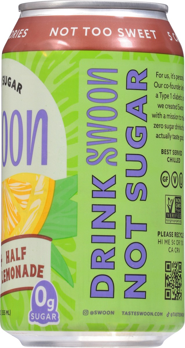 slide 5 of 9, Swoon Zero Sugar Half and Half Lemonade - 12 fl oz, 12 fl oz