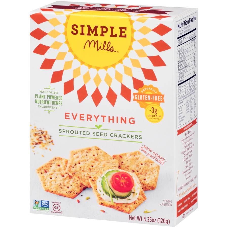 slide 3 of 8, Simple Mills Everything Sprouted Seed Crackers, 4.25 oz