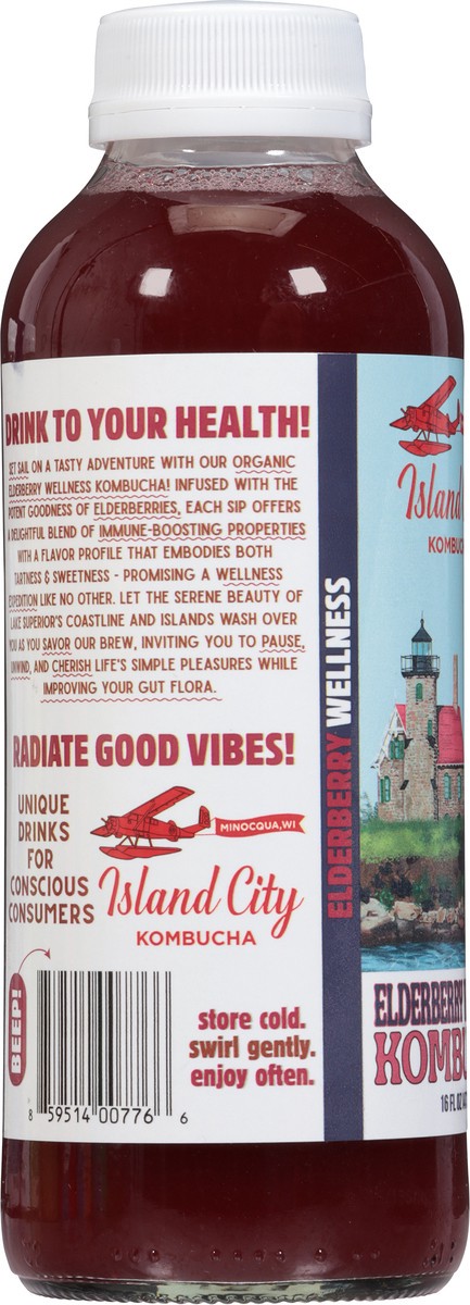 slide 10 of 14, Island City Kombucha Elderberry Wellness Kombucha 16 fl oz, 16 fl oz