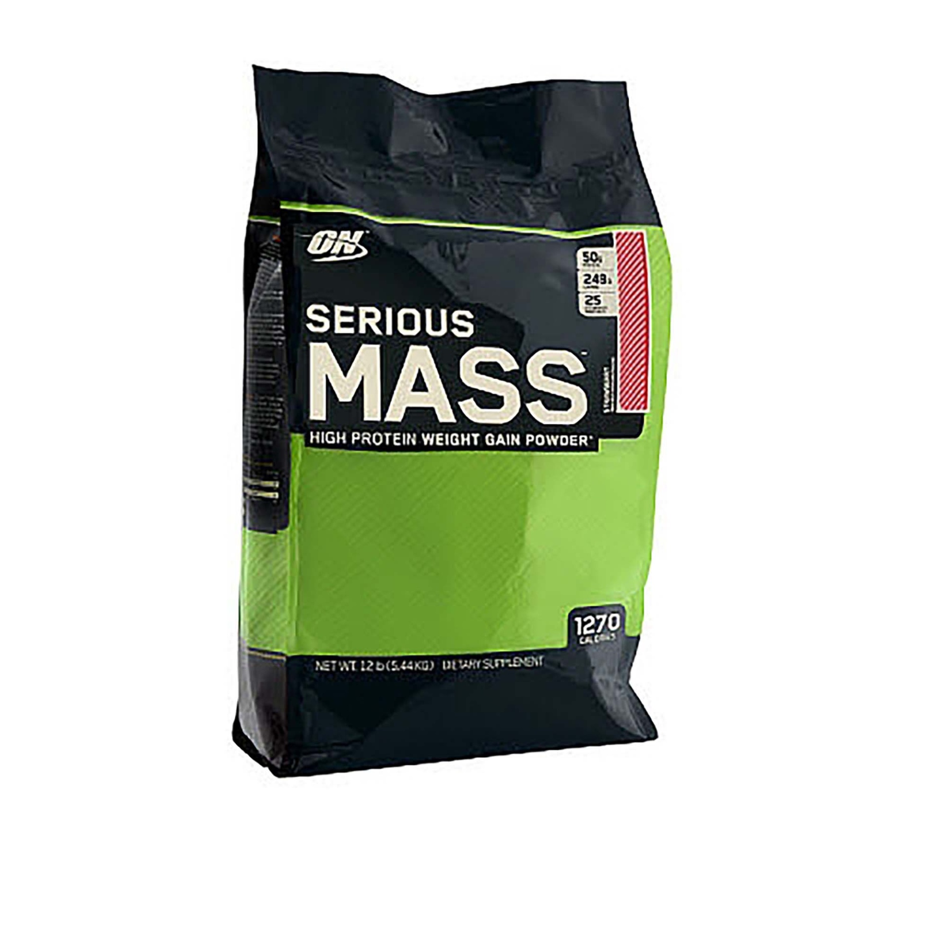 slide 1 of 1, Optimum Nutrition Serious Mass - Strawberry, 12 lb