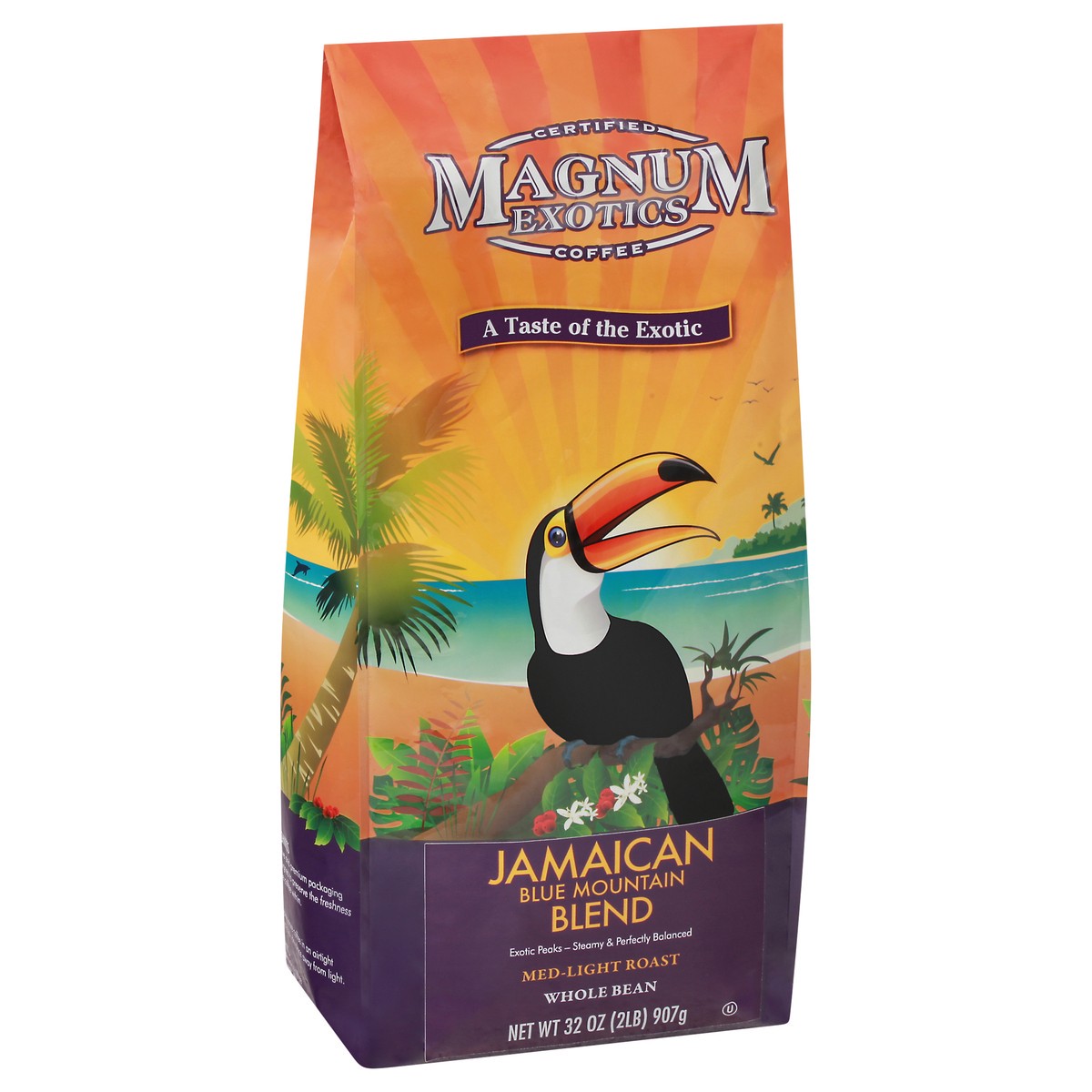 slide 8 of 12, Magnum Exotics Med-Light Roast Whole Bean Jamaican Blue Mountain Blend Coffee - 32 oz, 32 oz