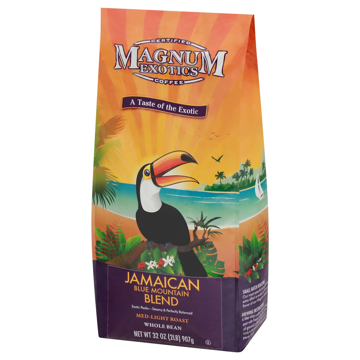 slide 5 of 12, Magnum Exotics Med-Light Roast Whole Bean Jamaican Blue Mountain Blend Coffee - 32 oz, 32 oz