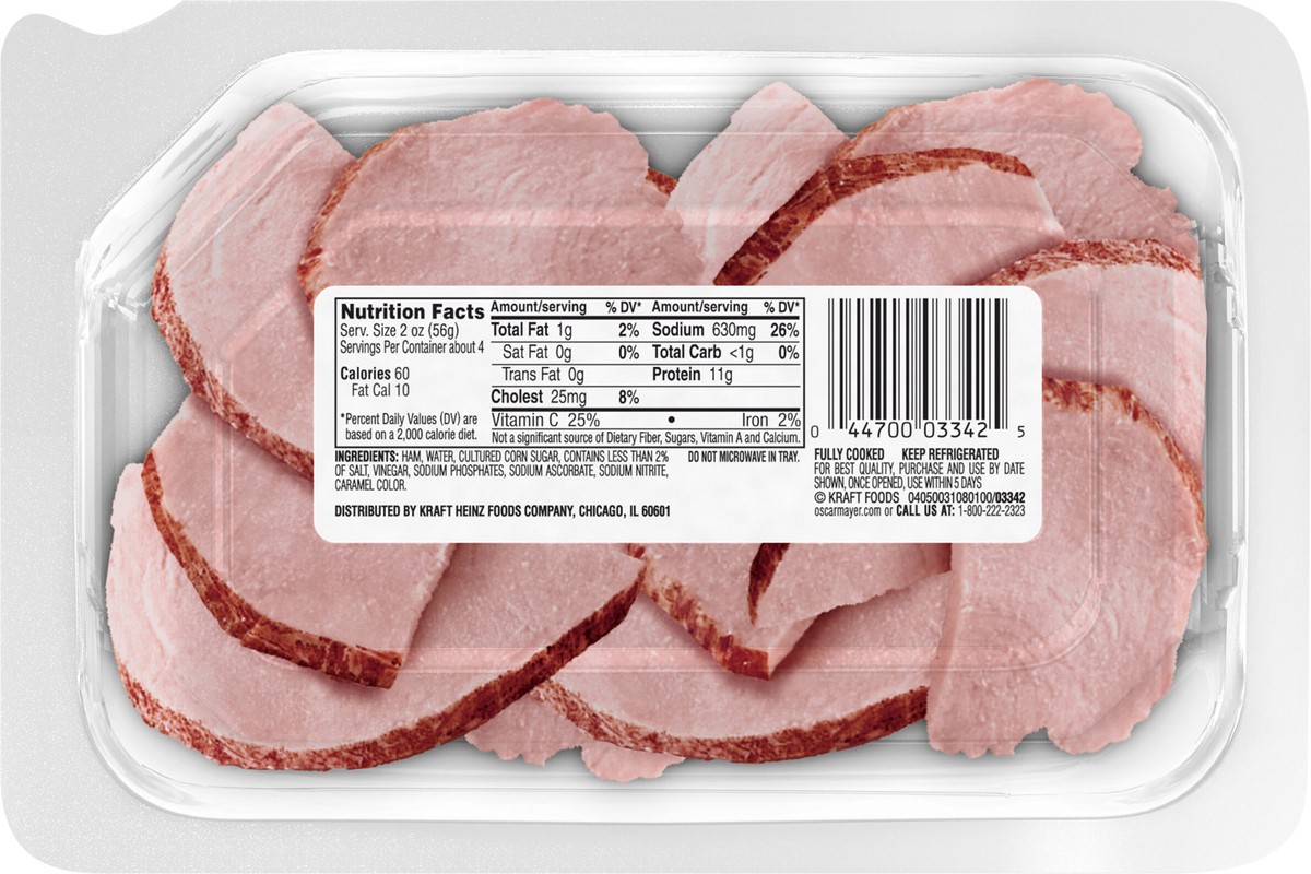 slide 5 of 9, Oscar Mayer Carving Board Slow Cooked Ham Sliced Lunch Meat, 7.5 oz. Tray, 7.5 oz