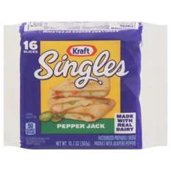 Kraft Singles Pepper Jack Slices, 16 ct Pack