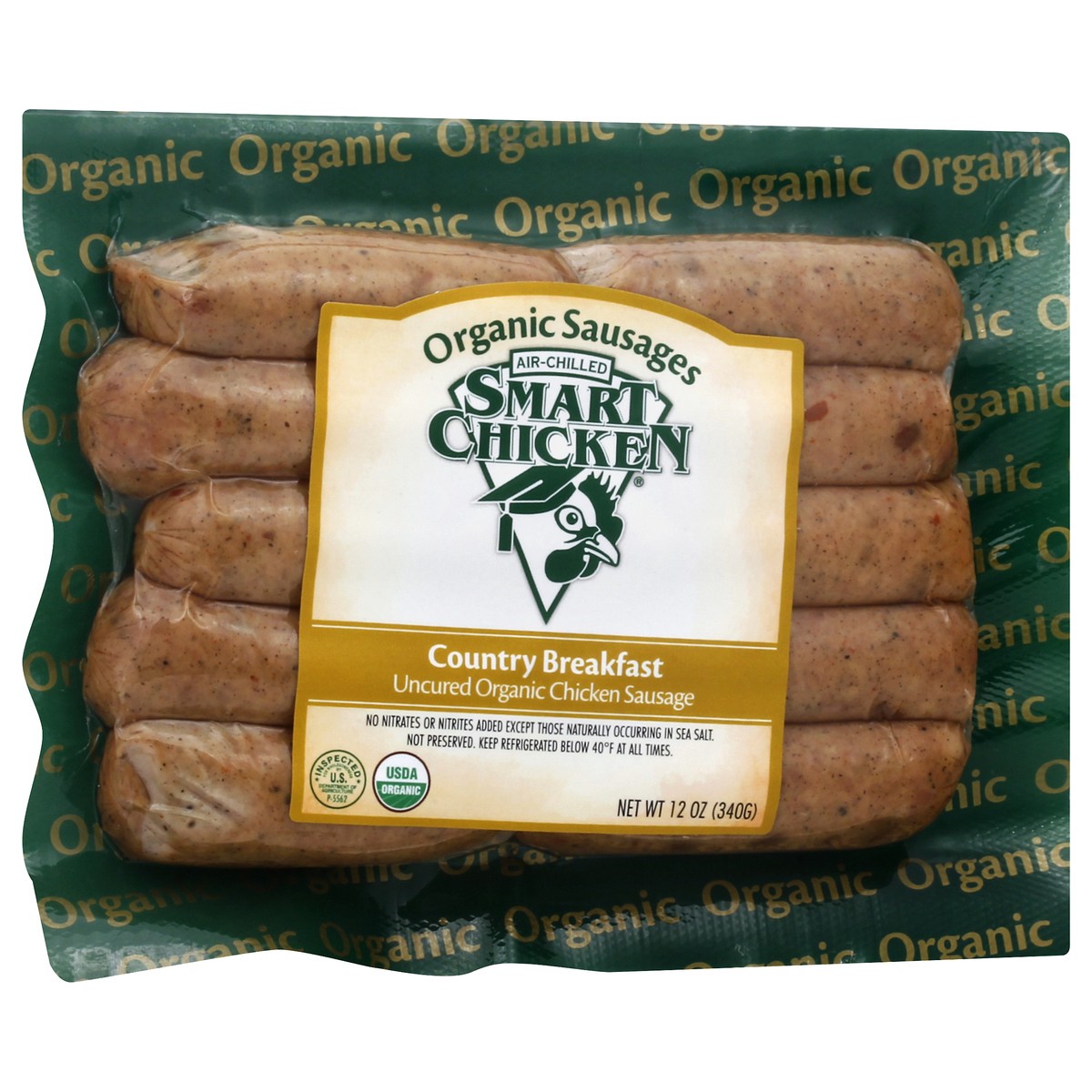 slide 9 of 10, Smart Chicken Tecumseh Farms Organic Country Breakfast Uncured Chicken Sausage, 12 oz