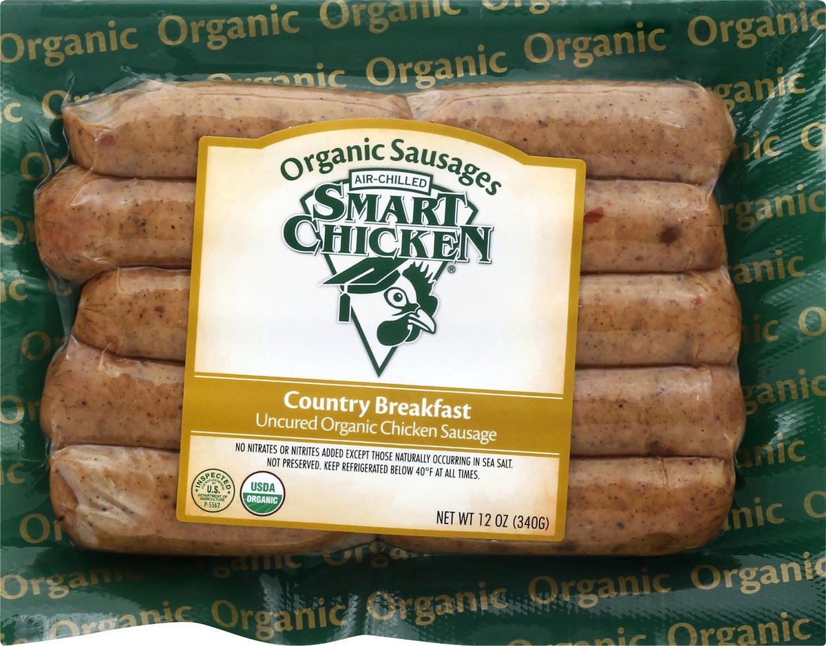 slide 7 of 10, Smart Chicken Tecumseh Farms Organic Country Breakfast Uncured Chicken Sausage, 12 oz