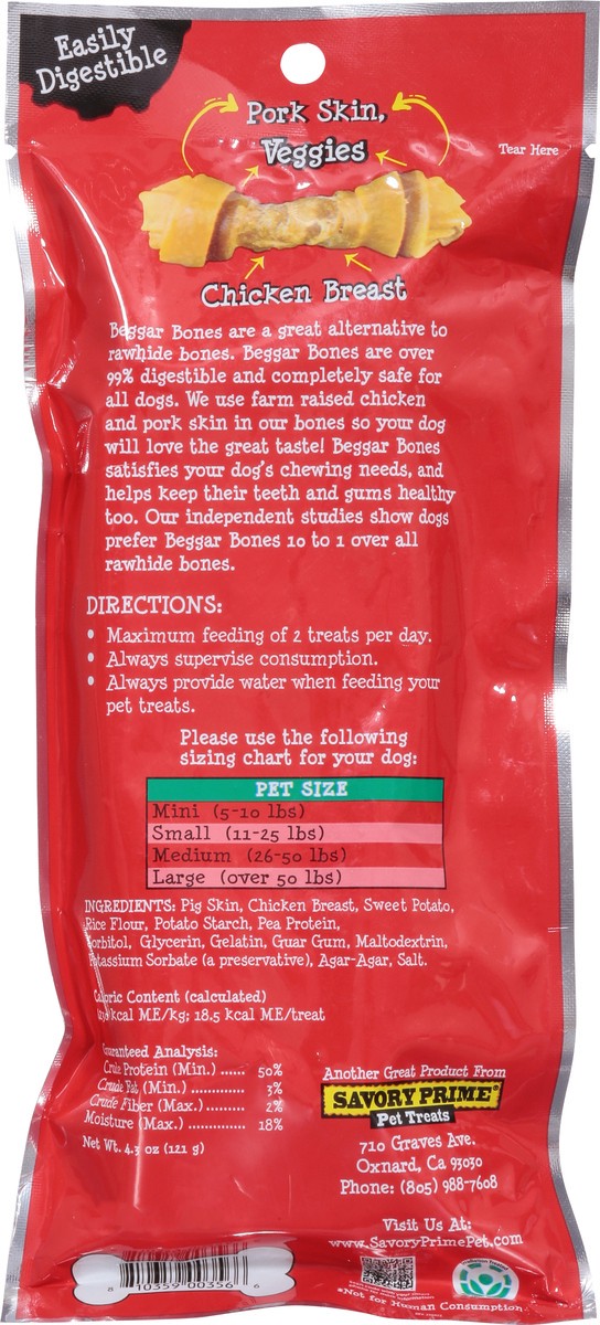 slide 3 of 9, Beggar Bones Pork Skin, Chicken & Veggie Wraps Dog Chews 4.3 oz, 4.3 oz