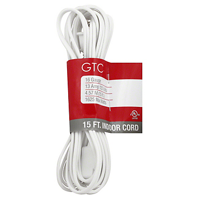 slide 1 of 1, GE 3 Outlet Extension Cord 12 Feet, 12 ft