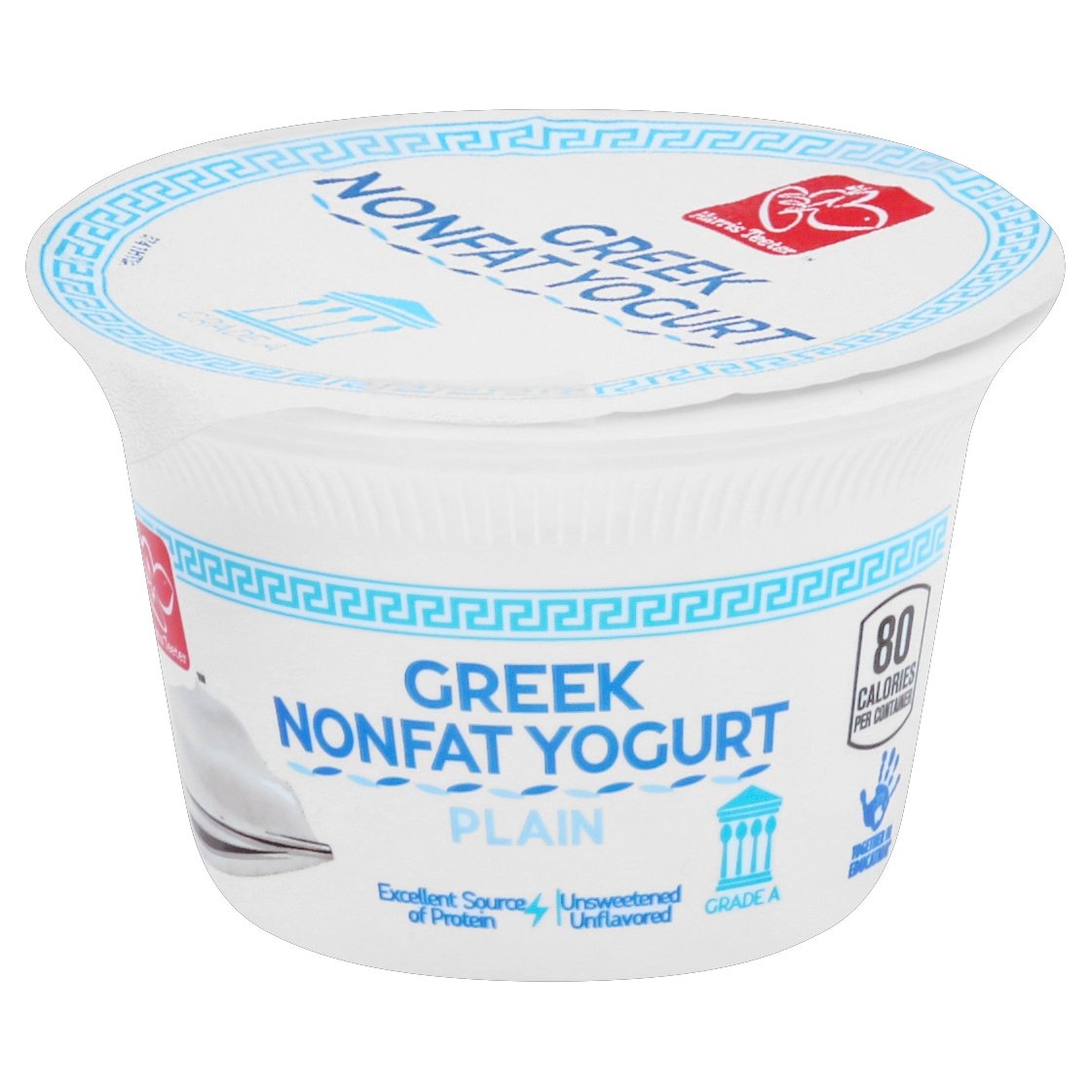 slide 1 of 1, Harris Teeter Plain Greek Nonfat Yogurt, 6 oz