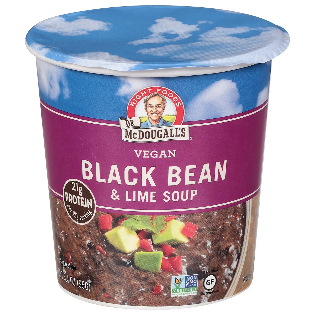 slide 1 of 9, Dr. McDougall's Soup Black Bean & Lime, 