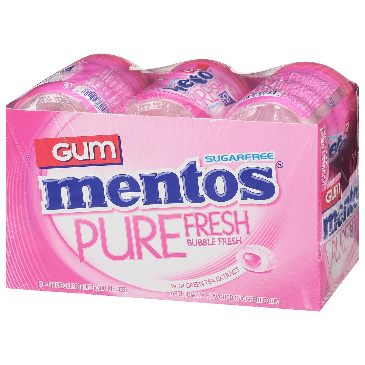 slide 5 of 9, Mentos Pure Fresh Sugarfree Bubble Fresh Gum 50 Pieces, 50 ct
